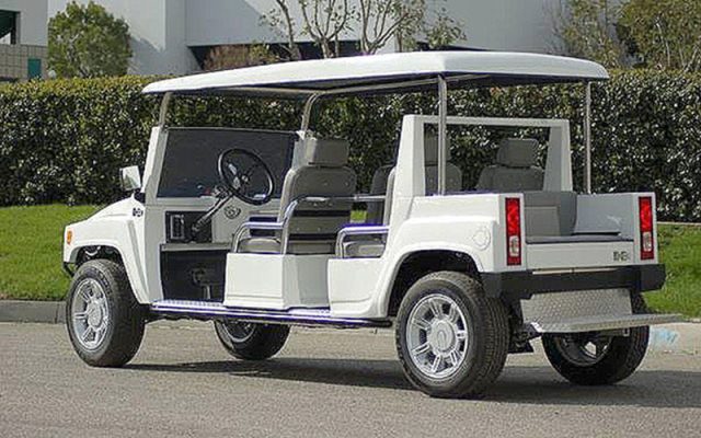6 Passenger White Hummer Limo Golf Cart affordable golf cart rental, golf cart rent virginia beach