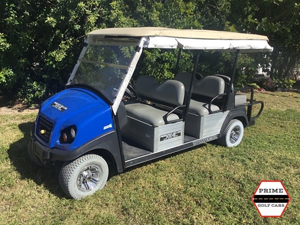 Blue Club Car 6 Passenger Golf Cart affordable golf cart rental, golf cart rent virginia beach