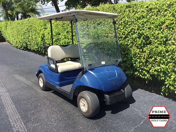 Blue Yamaha 2 Passenger Golf Cart affordable golf cart rental, golf cart rent virginia beach