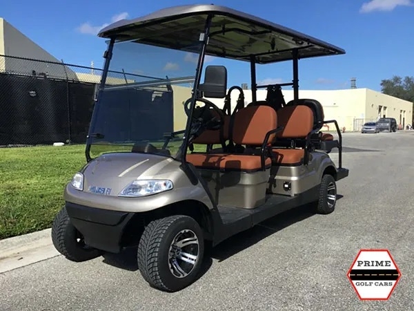 Champagne Advanced EV 6 Passenger Golf Cart affordable golf cart rental, golf cart rent virginia beach