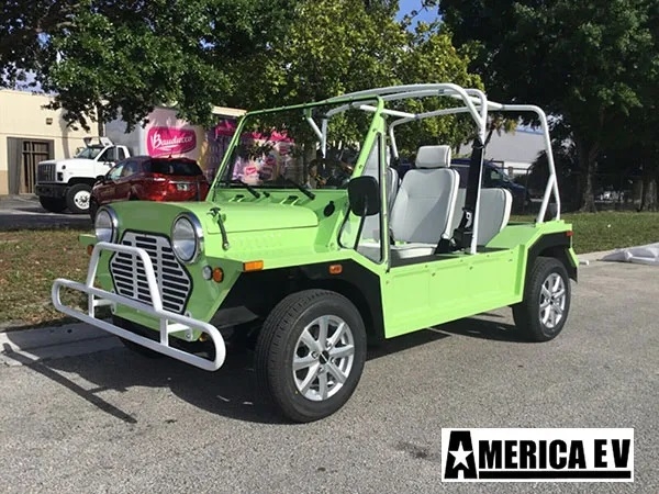 Light Green Mokee 4 Passenger Golf Cart affordable golf cart rental, golf cart rent virginia beach