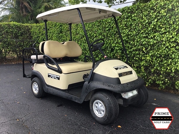 Tan Club Car 4 Passenger Golf Cart affordable golf cart rental, golf cart rent virginia beach
