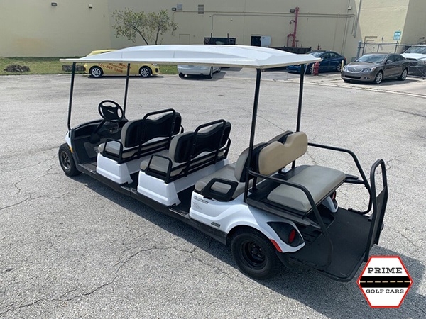White 8 Passenger Classic Yamaha Golf Cart affordable golf cart rental, golf cart rent virginia beach