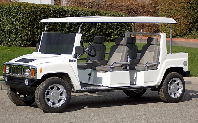 White Hummer Limo Golf Cart affordable golf cart rental, golf cart rent virginia beach