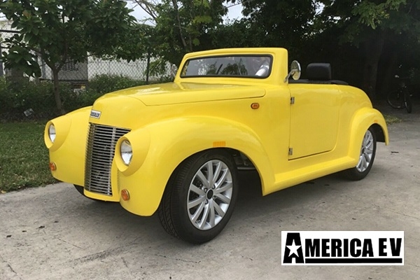 Yellow America EV 39 Roadster 4 Passenger Golf Cart affordable golf cart rental, golf cart rent virginia beach